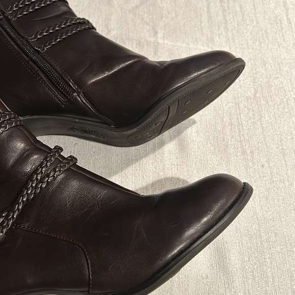 Life Stride ‘Yohanna’ Deep Dark Brown Ankle Booties Braided Trim Size 6.5 New - Picture 5 of 15